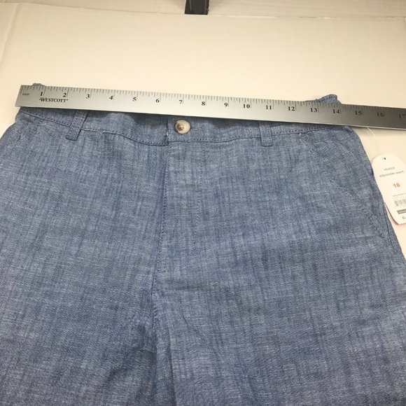 Wonder Nation Boy's Size 18 Adjustable Waist Flat Front Shorts Blue New - Picture 9 of 13